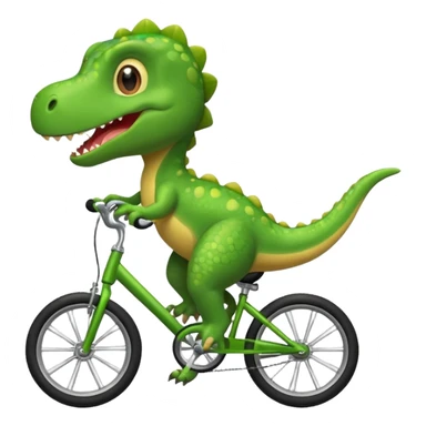 Baby dinosaur riding a bike  sticker