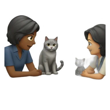 meeting with 4 cats sticker