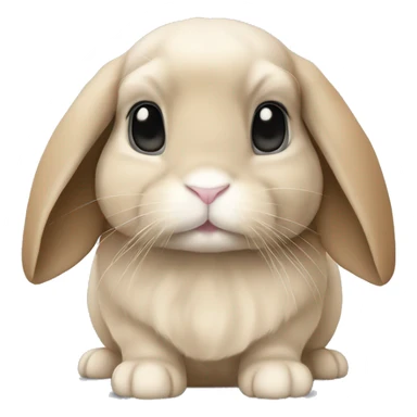 tan holland lop rabbit with grey eyes  sticker