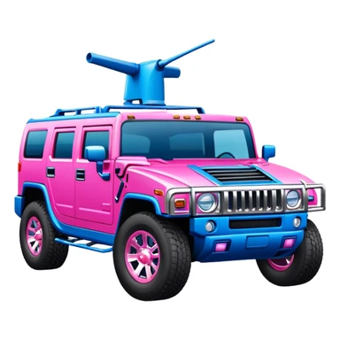 Blue and pink hummer car sticker