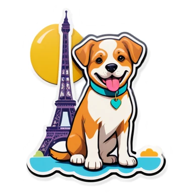 Dog in Paris sticker