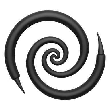 Triple arm spiral, black and white, symbol sticker