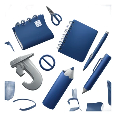 Dark blue office and business things sticker