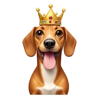 Weiner dog with crown  sticker