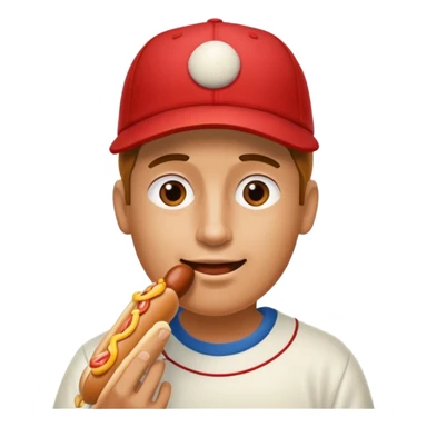 man eating hot dog sticker