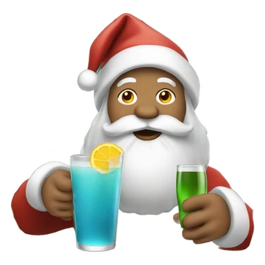 Santa with a drink sticker