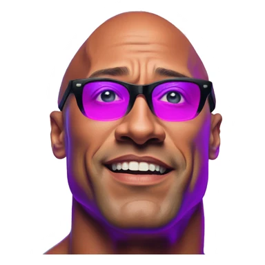Synthwave The Rock in flubber style, oil paint, epic eyes, intricate lips, exquisite pose, beautiful, desirable, logical, Midsommar  sticker