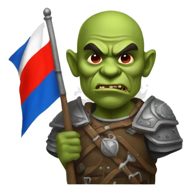 orc with russian flag sticker