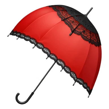 heart with a black lace umbrella sticker