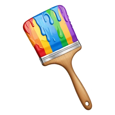 paint brush with raindow paint sticker