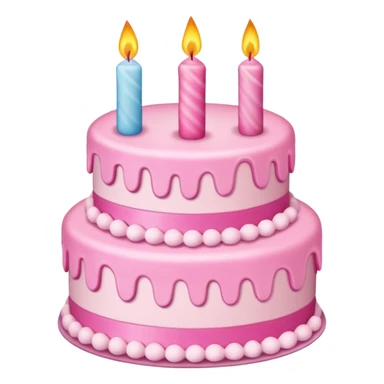 pink birthday cake sticker