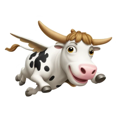 Flying cow sticker
