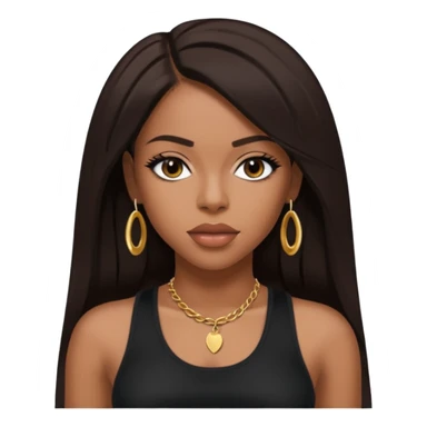 Aaliyah R&B Singer with dark brown hair sticker