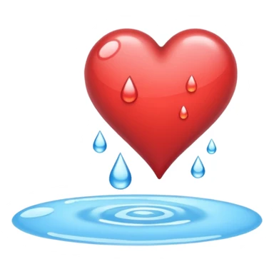 heart shape water drop sticker