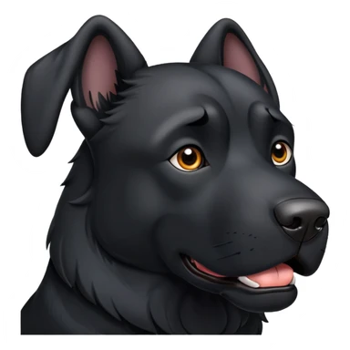 A big black dog with erect ears sticker