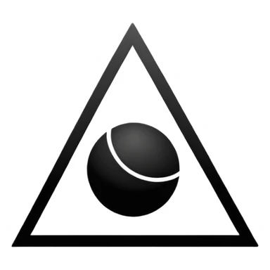 earth alchemical symbol simple inverted triangle horizontal line near top strong lines minimal black and white emoji style sticker