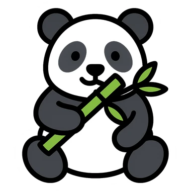 panda eating bamboo sticker