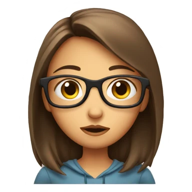 A girl glaring at a book  sticker