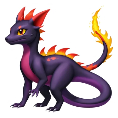 Shiny Salandit-Umbreon-Quilava-Charmeleon-Fakémon-hybrid-creature (full body)  sticker