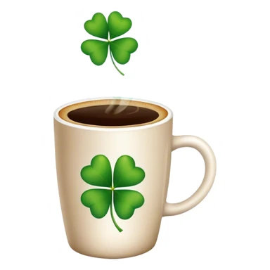 A lucky 4 leaf coffee sticker