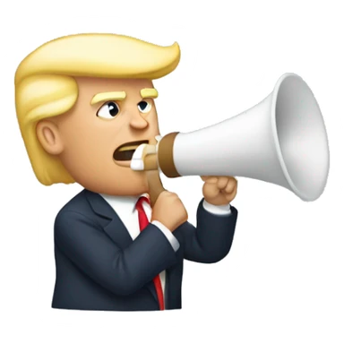 Trump with bullhorn sticker