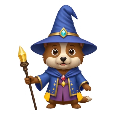 Dog wizard sticker