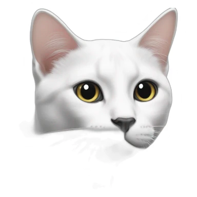 Black and white Cat with black spot near the nose sticker