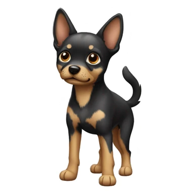 Perro pequeño todo negro con orejas paradas sticker