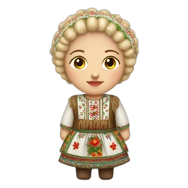 Ukrainian folk doll sticker