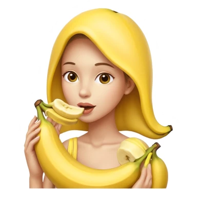 Nude woman sucking on a big banana  sticker