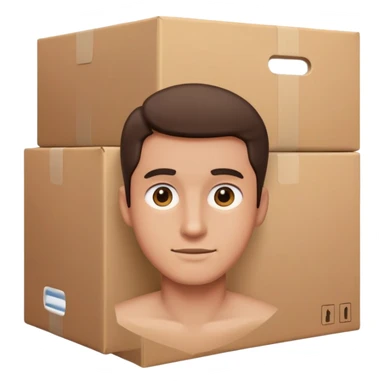 A guy with lot of packing sticker