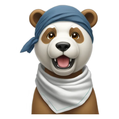 Ours blanc avec un bandana sur lequel est écrit « Nicolas » sticker