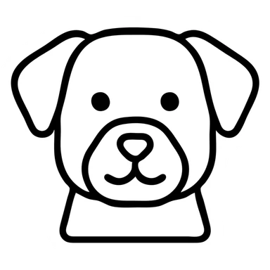 brown and white cartoon dog outlined icon sticker