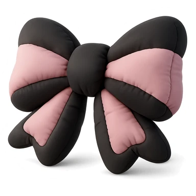 BLACKPINK-inspired gothic bow, soft and plush, black and pink, no hearts sticker