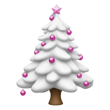 White Christmas tree with pink ornaments sticker