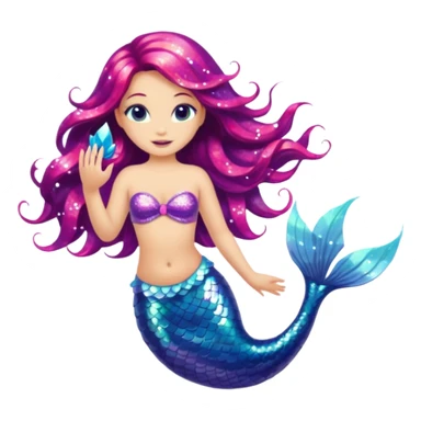 Glitter mermaid sticker