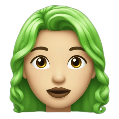 Labios verdes con una lima en la boca sticker