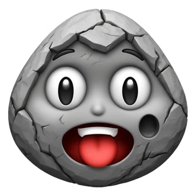 mix these two emojis keeping the rock shape🗿😱 sticker