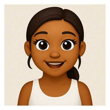 turn the second man in emoji style of the 1st image, match the facial features and match dressing style of the 2nd image, she is wearing white tank top lose sticker