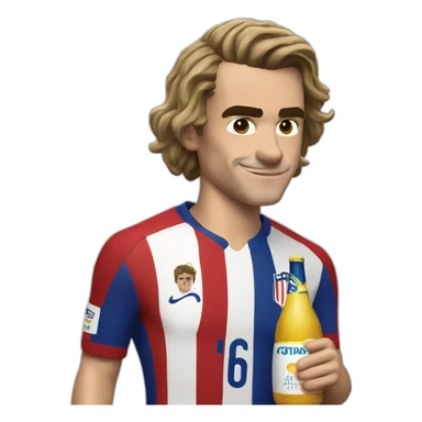 Griezmann drinking bombilla mate sticker
