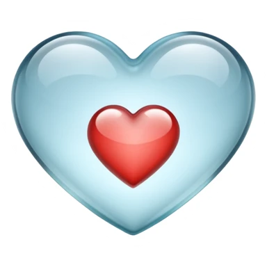 Clear glass heart sticker