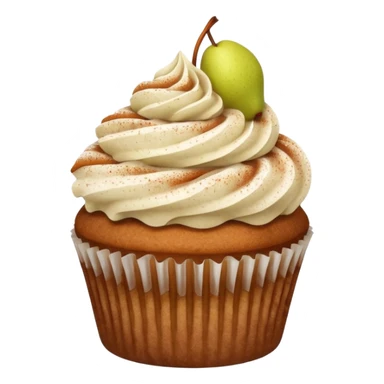cupcake with cinnamon dusting & pear slice on top sticker