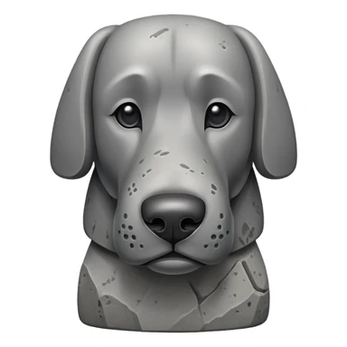 dog with a moai stone face, stone statue dog with long nose sticker
