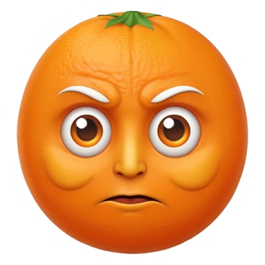 Orange with a wise face sticker