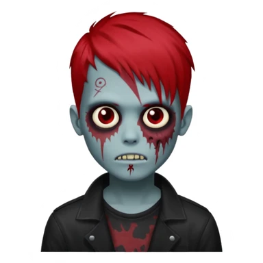 zombie boy emo medium largue hair red  sticker