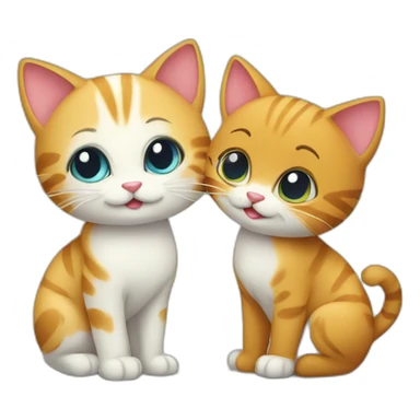 two cats in love sticker