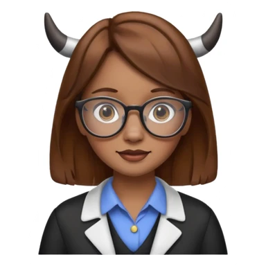 Girl Cow with brown hair and glasses sticker