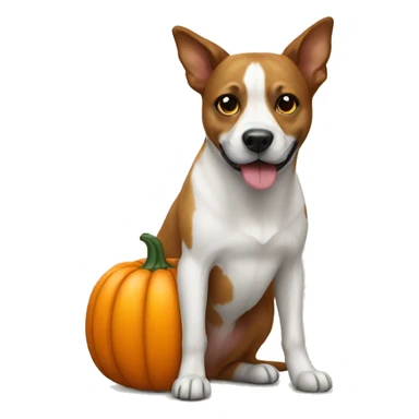 Dog with pumpkin sticker