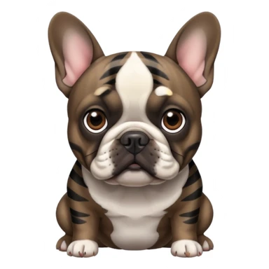 Dark drown Brindle With black stripes French bulldog sticker