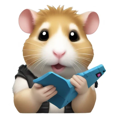 Hamster playing videogames sticker